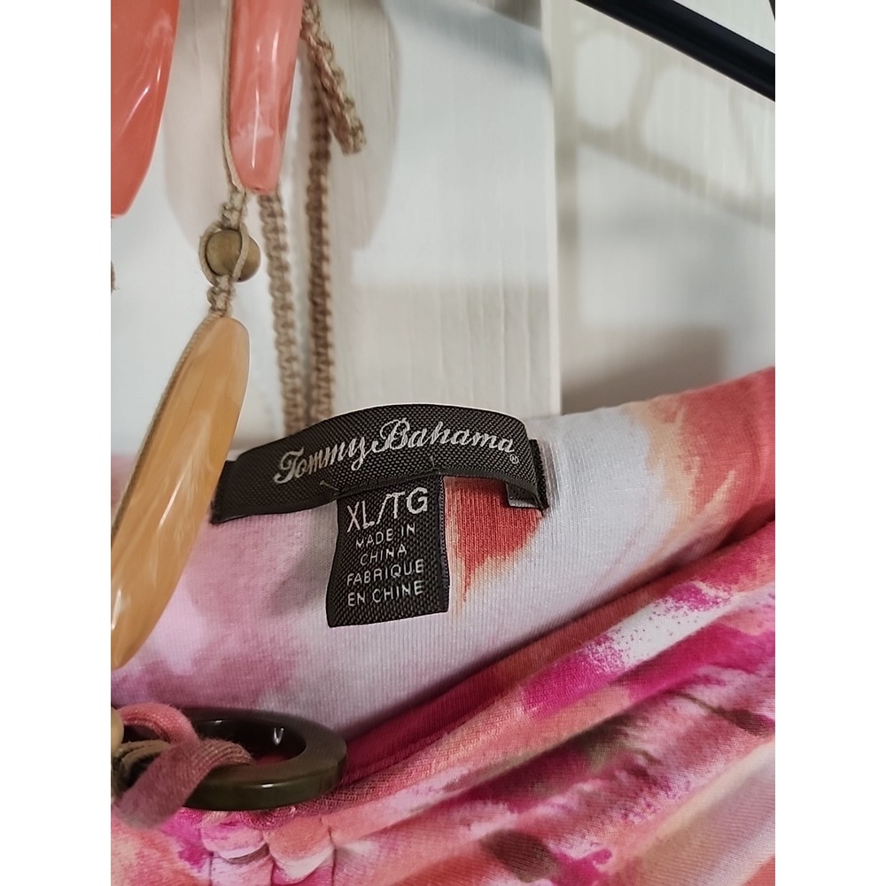 Tommy Bahama Pink Watercolor Leopard Beaded Halter Maxi Dress XL Sleeveless - Picture 5 of 14